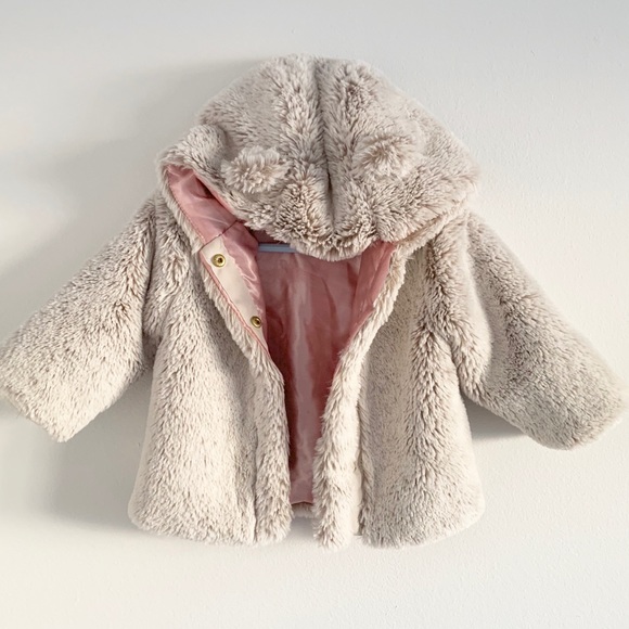 faux fur baby girl coat